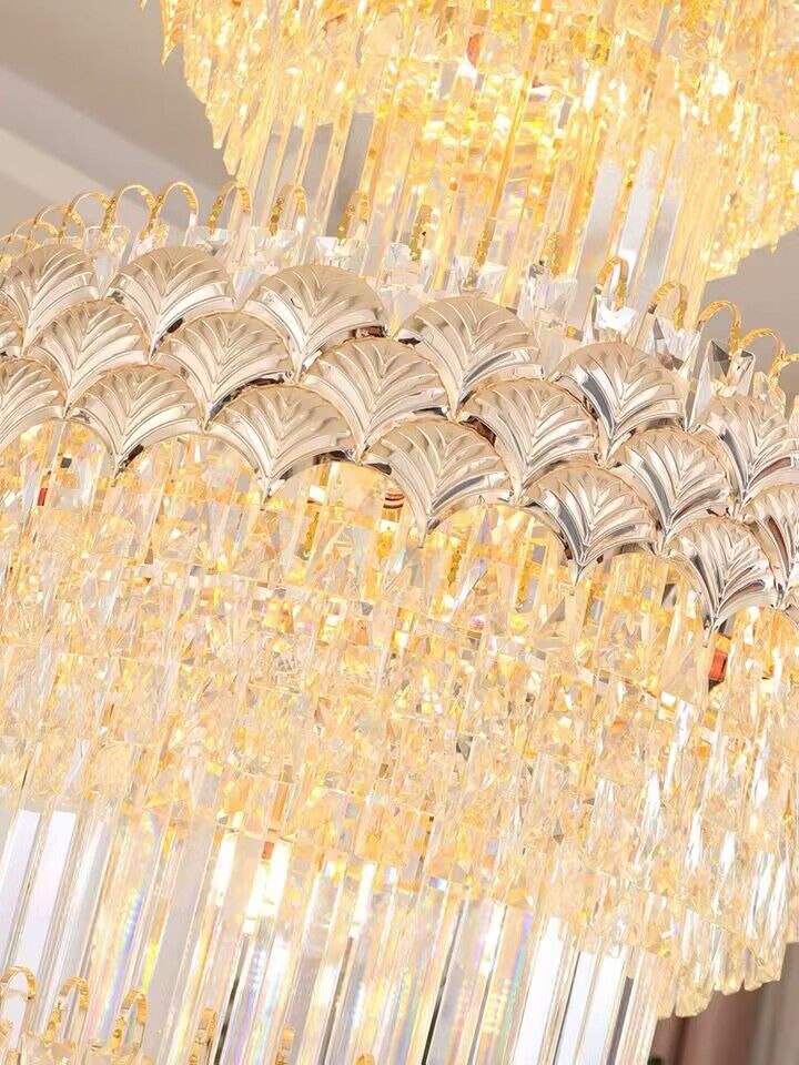 Extra Large Multi-layers Gold Luxury Crystal Chandelier Modern Empire Decrative Crystal Light For Living Room/Foyer/Staircase