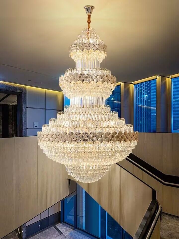 Extra Large Multi-layers Gold Luxury Crystal Chandelier Modern Empire Decrative Crystal Light For Living Room/Foyer/Staircase