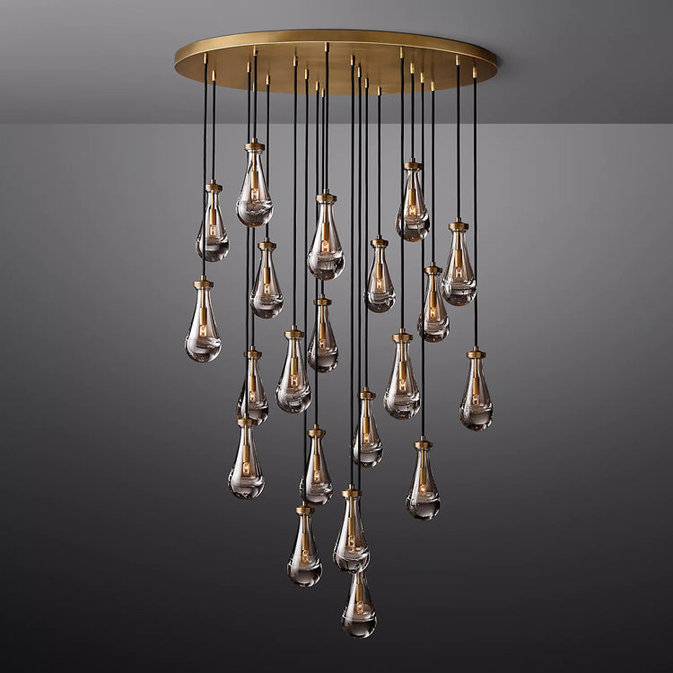 Raindrop Glass Round Chandelier 47"