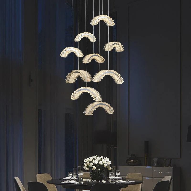 Rock Crystal Crescent Chandelier - valleylamps