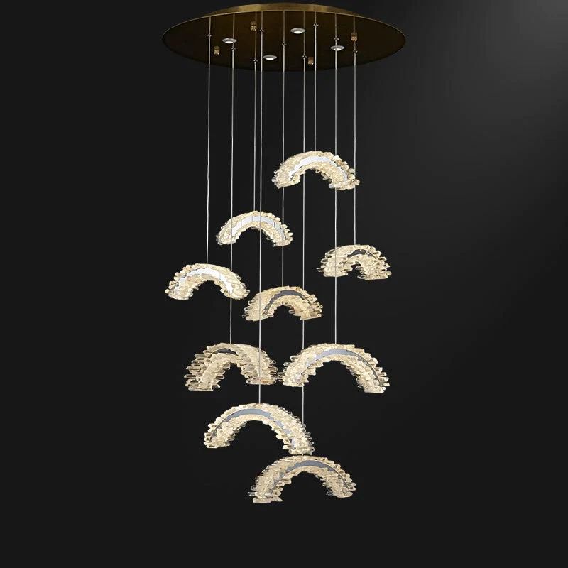 Rock Crystal Crescent Chandelier - valleylamps