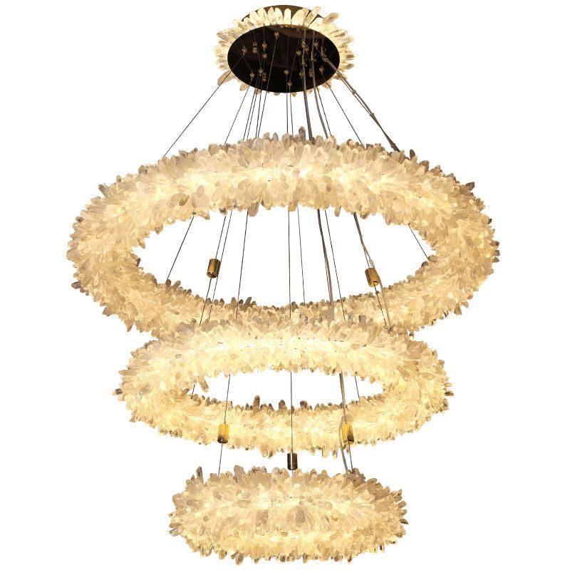 Rock Crystal Halo Modern Chandelier - valleylamps