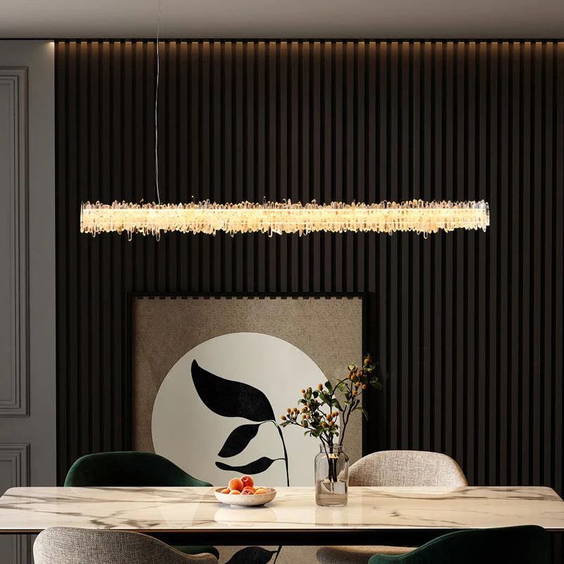 Rock Crystal Linear Chandelier - valleylamps