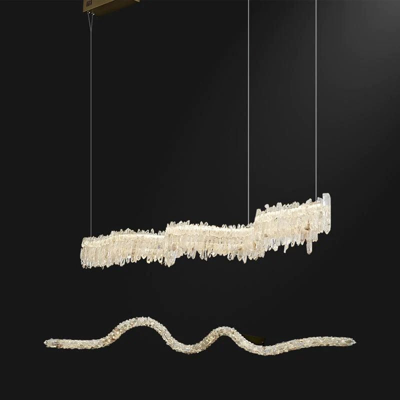 Rock Crystal Linear Chandelier - valleylamps