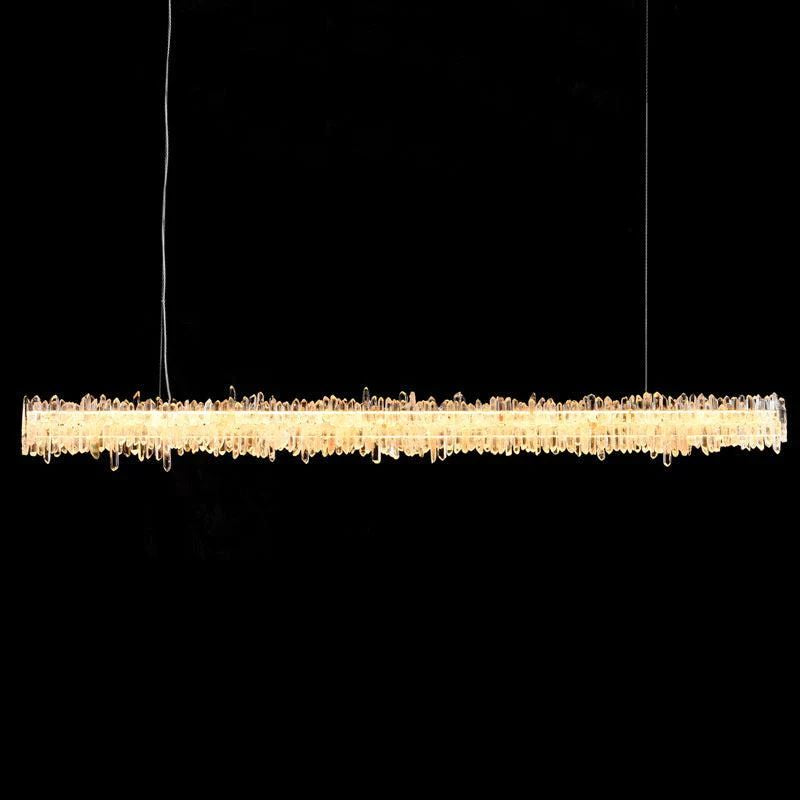 Rock Crystal Linear Chandelier - valleylamps