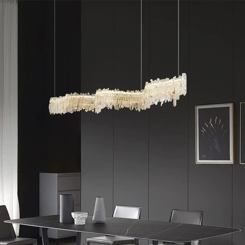 Rock Crystal Linear Chandelier - valleylamps