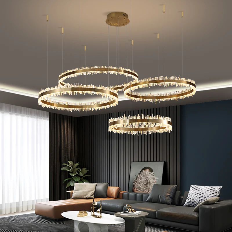 Rock Crystal Rings Luxury Chandelier - valleylamps