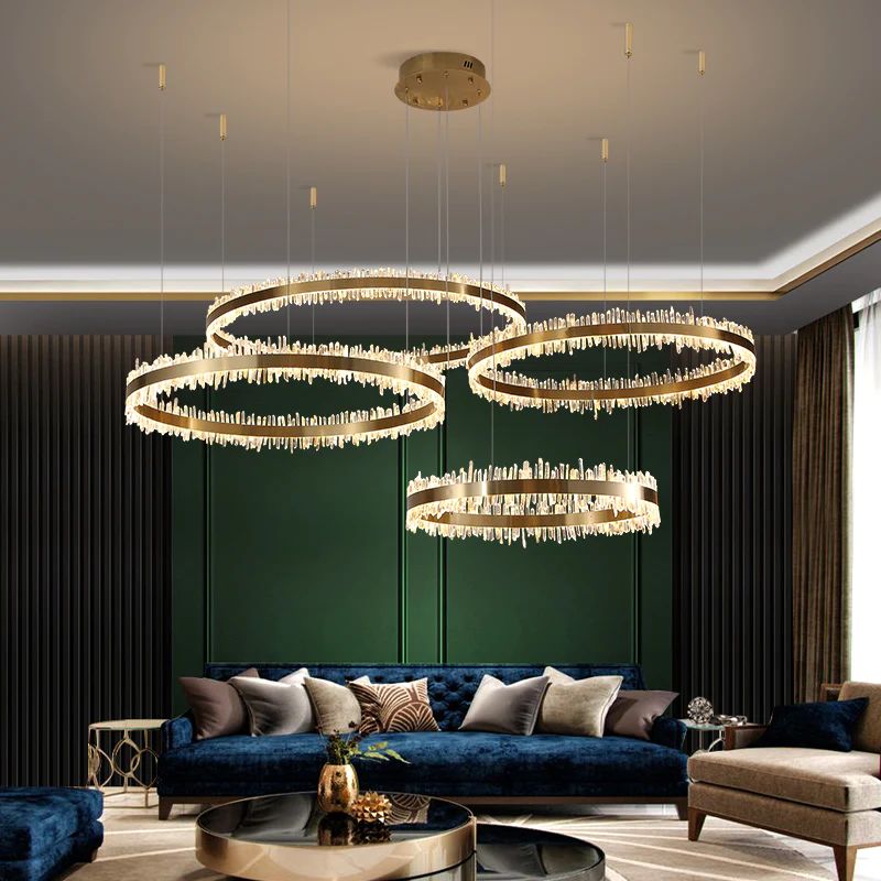 Rock Crystal Rings Luxury Chandelier - valleylamps