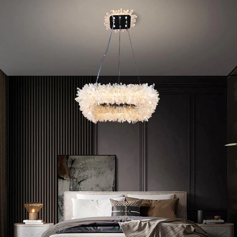 Rock Crystal Square Modern Chandelier - valleylamps