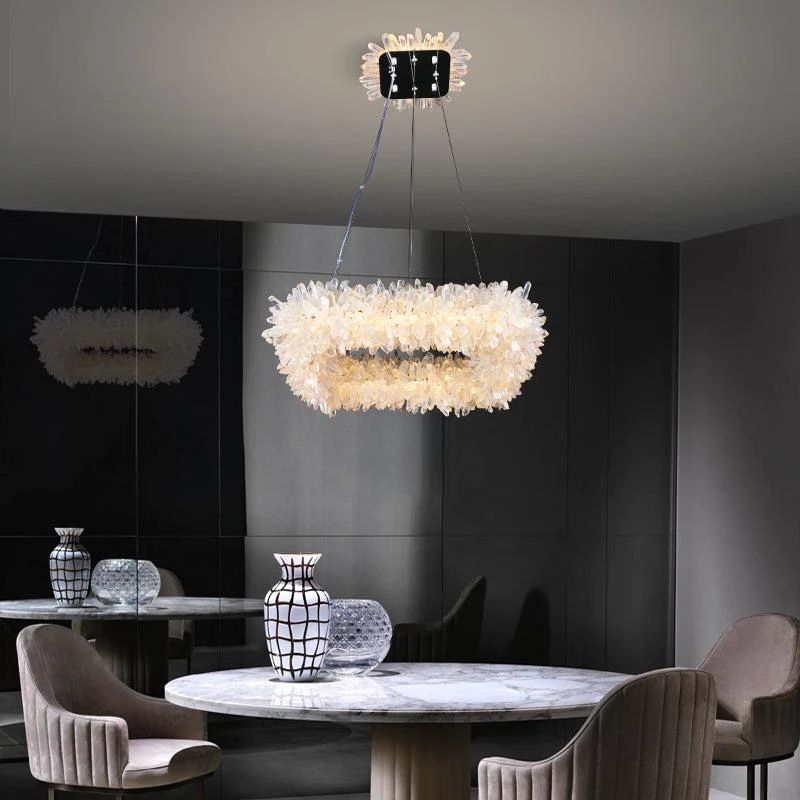 Rock Crystal Square Modern Chandelier - valleylamps