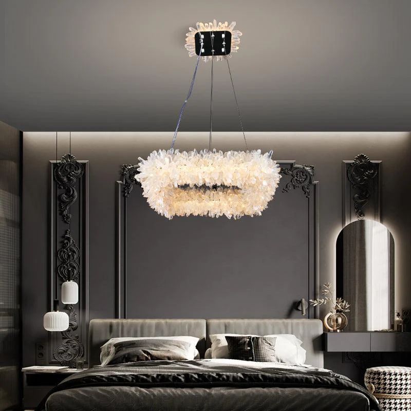 Rock Crystal Square Modern Chandelier - valleylamps