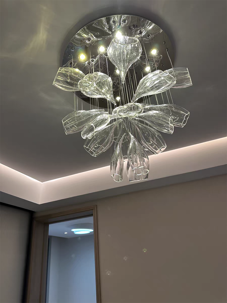 Light Luxury Art Design Petal-like Glass Chandeliers