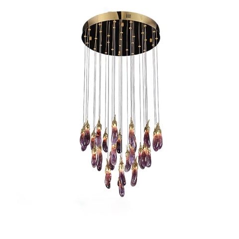 Fashionable and Beautiful Eggplant-shaped Crystal Chandelier