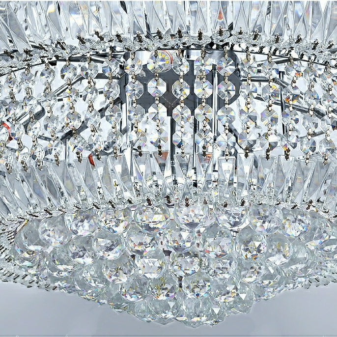 Silver/ Chrome Extra Length Customization D47.2"*H98.4"/ 48 Lights Luxurious Crystal Chandelier Foyer Entryway Long Ceiling Lighting Fixture For Hotel Lobby Hallway Staircase