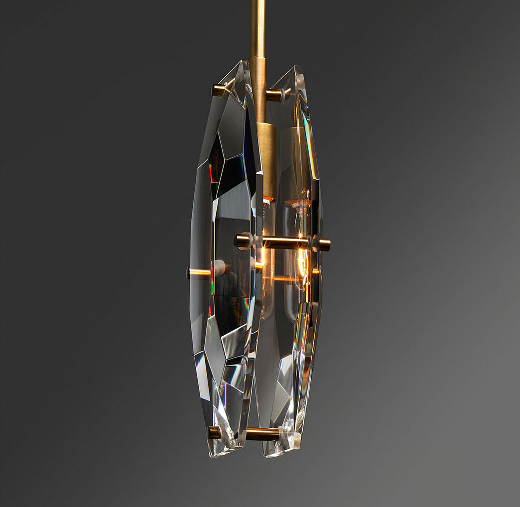 Simple Faceted Crystal Pendant Lighting