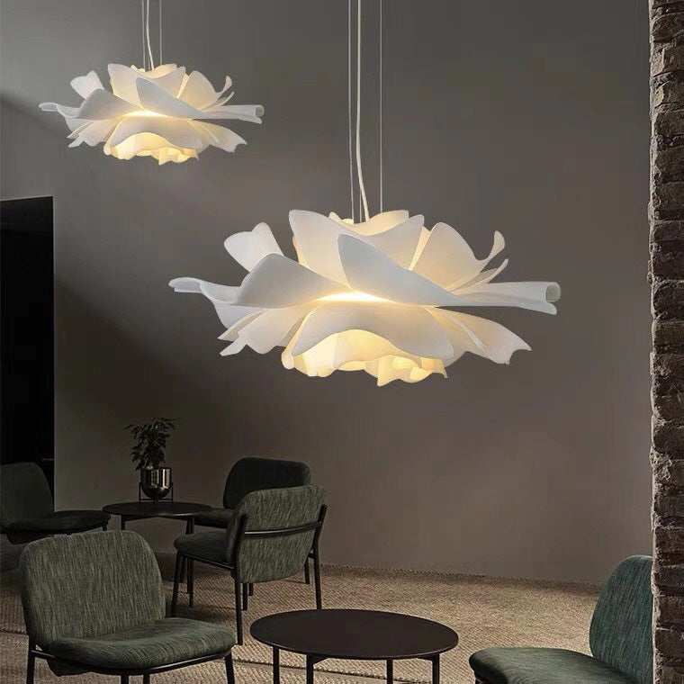 2024 New Arrival  Single White Flower Ceiling Light For Kitchen Dining Room Table