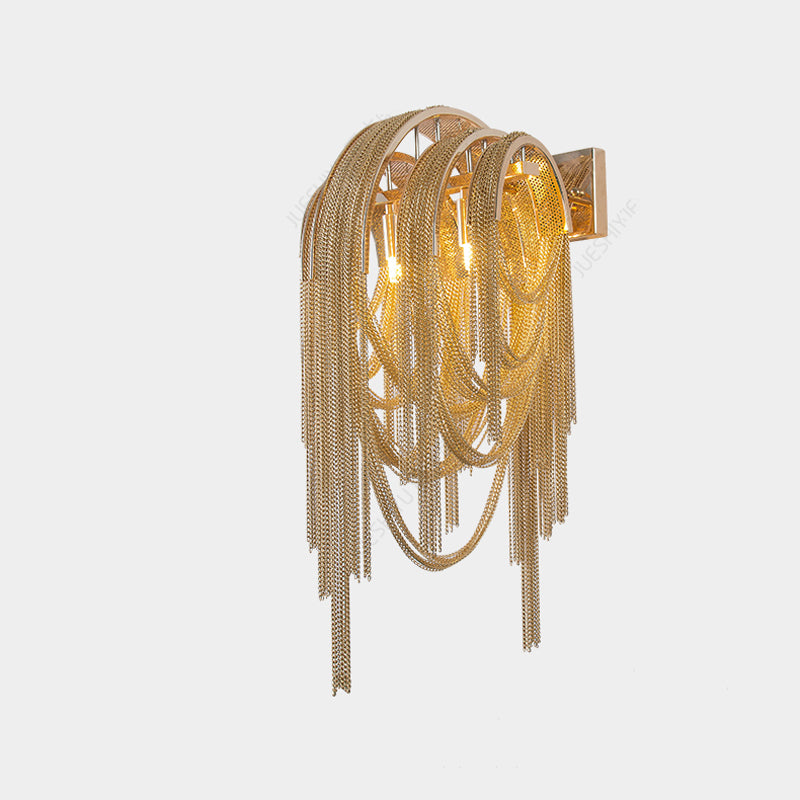 Sophian Aluminum Chain Tassel Wall Sconce