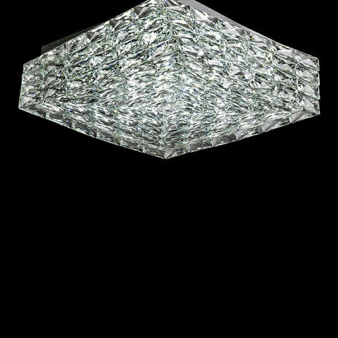 Square Crystal Flush Mounted Living/ Bedroom Chandelier Shining Ceiling Lighting Fixture For Hotel Decor