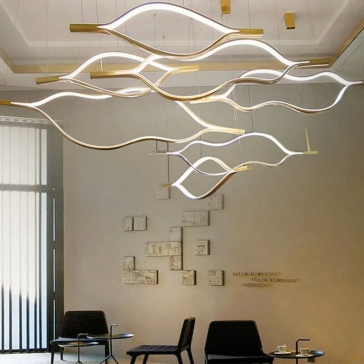 Modern Simple Aluminum Waving Chandelier