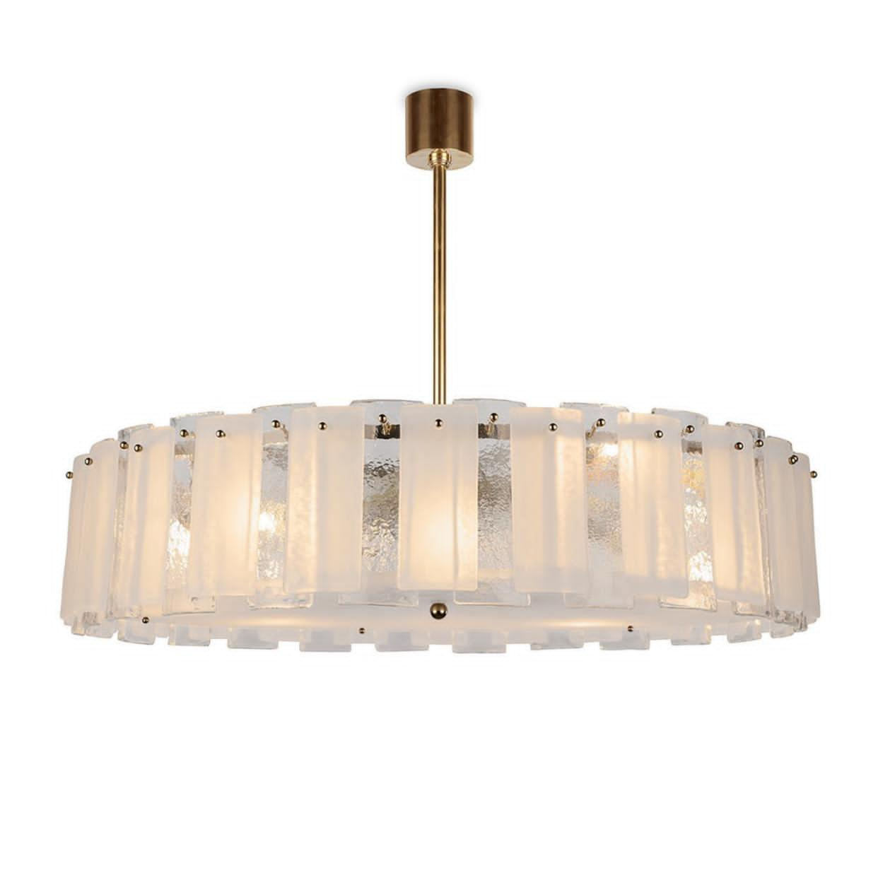 Modern Light Luxury Glacier Glass Chandelier for Living Room/Bedroom/Dining Room