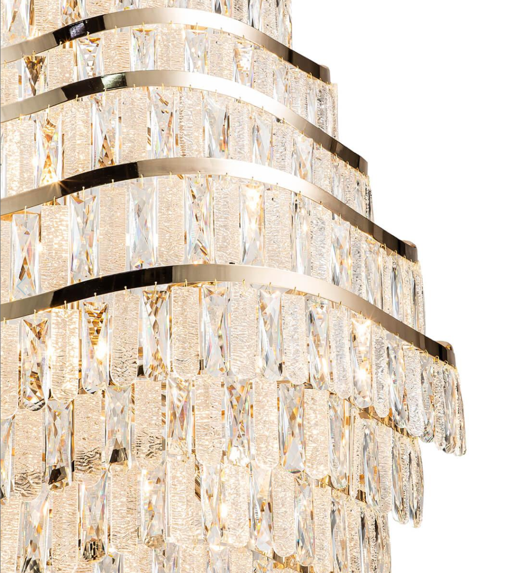 New Luxury Wavy Multi-tiered Crystal Chandelier for Living Room