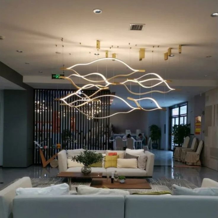 Modern Simple Aluminum Waving Chandelier