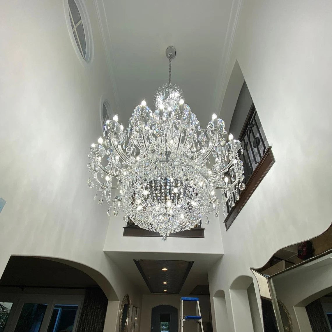 Extra Large European-style Multi-layers Candle Luxury Crystal Chandelier Gold Art Foyer/Staircase Decorative Light Fixture