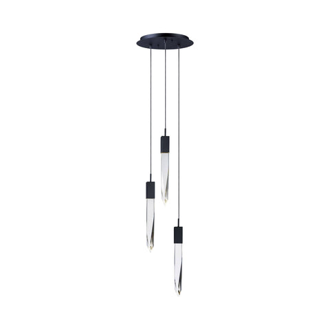 Modern Light Luxury Round/Rectangle Ceiling Pendant Light in Black Finish for Kitchen Island/ Staircase/Living Room