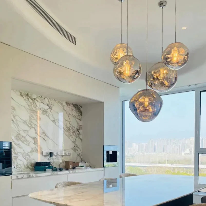 Modern Rock Glass Special Shape Pendant Lighting