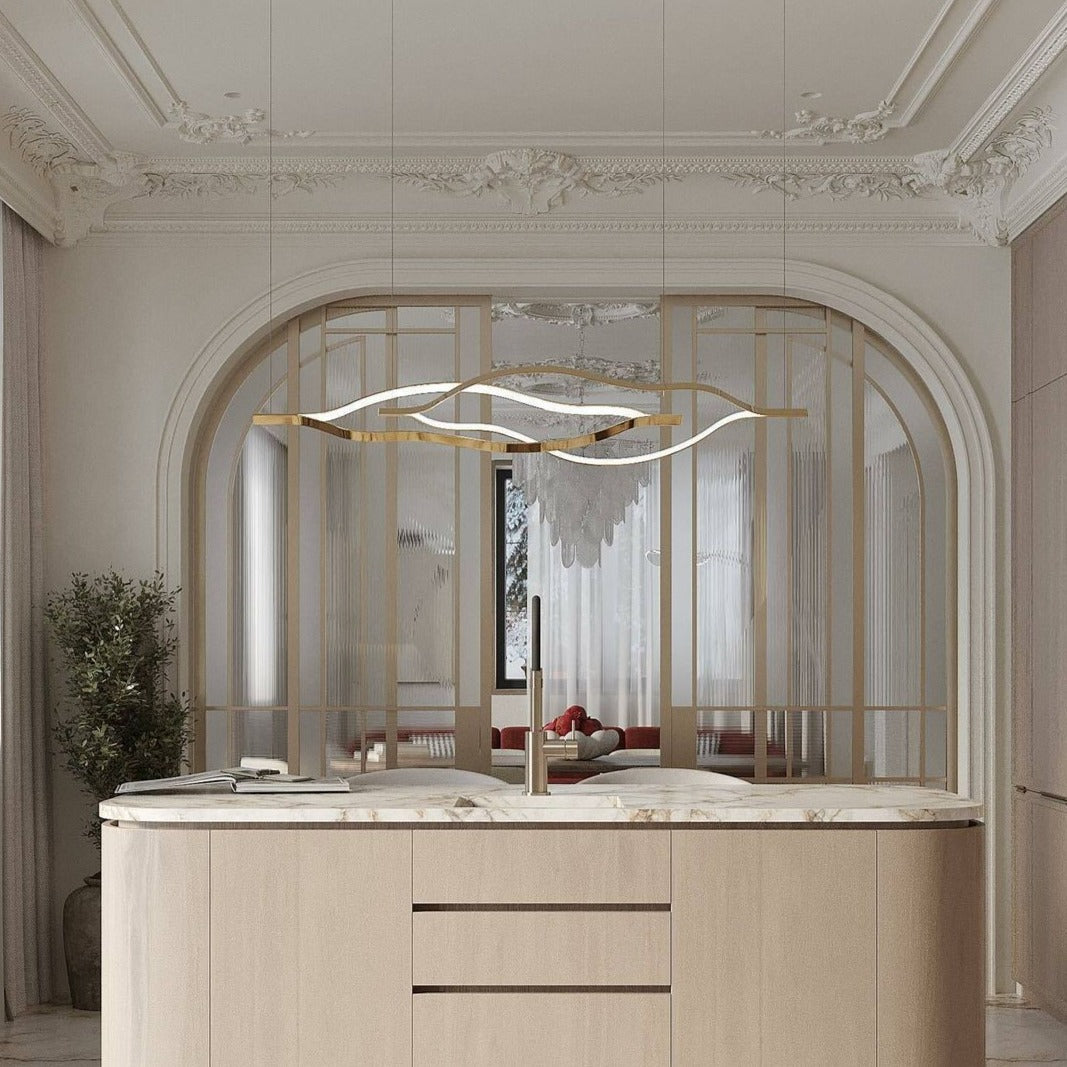 Modern Simple Aluminum Waving Chandelier