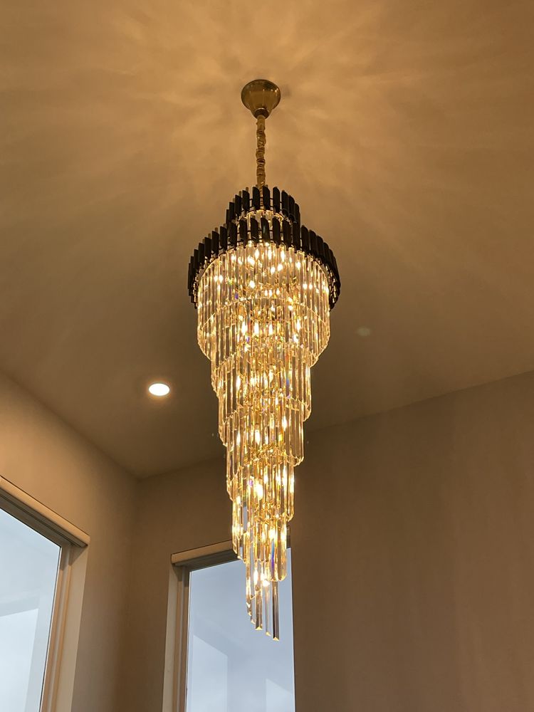 Spiral Crystal Chandelier For Foyer/ Staircase