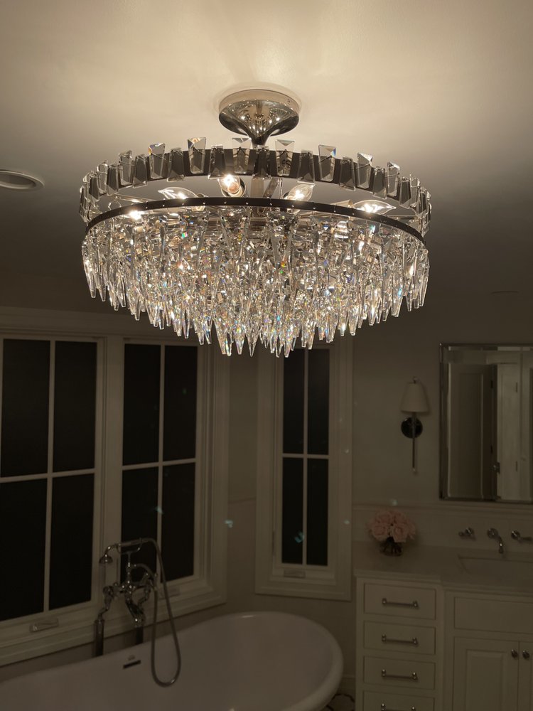 Light Luxury Flush Mount Icicle Crystal Chandelier for Living Room/Bedroom