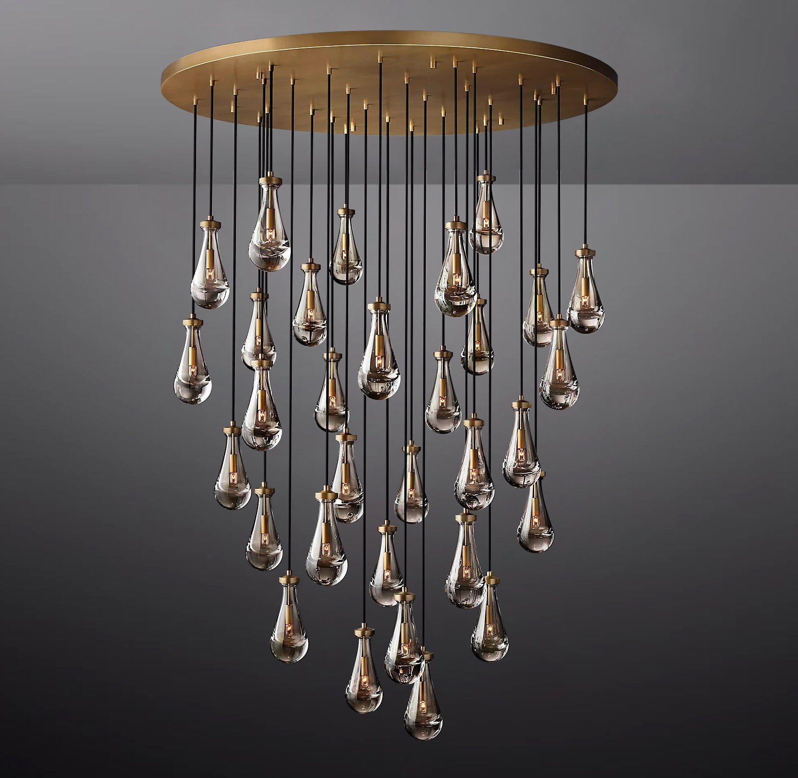 Raindrop Round Chandelier 60″, 31 Lights