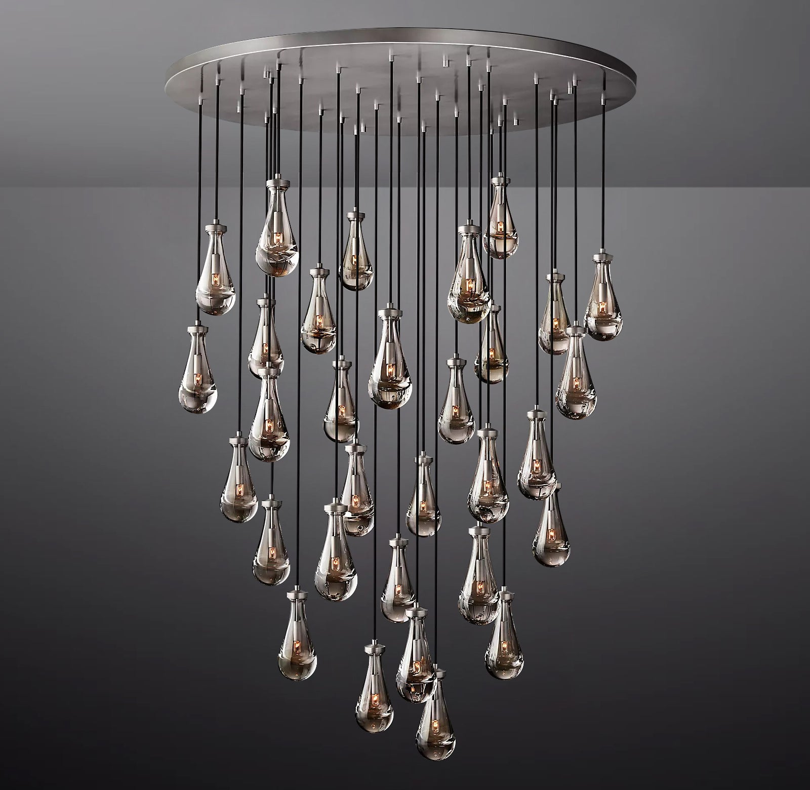 Raindrop Round Chandelier 60″, 31 Lights