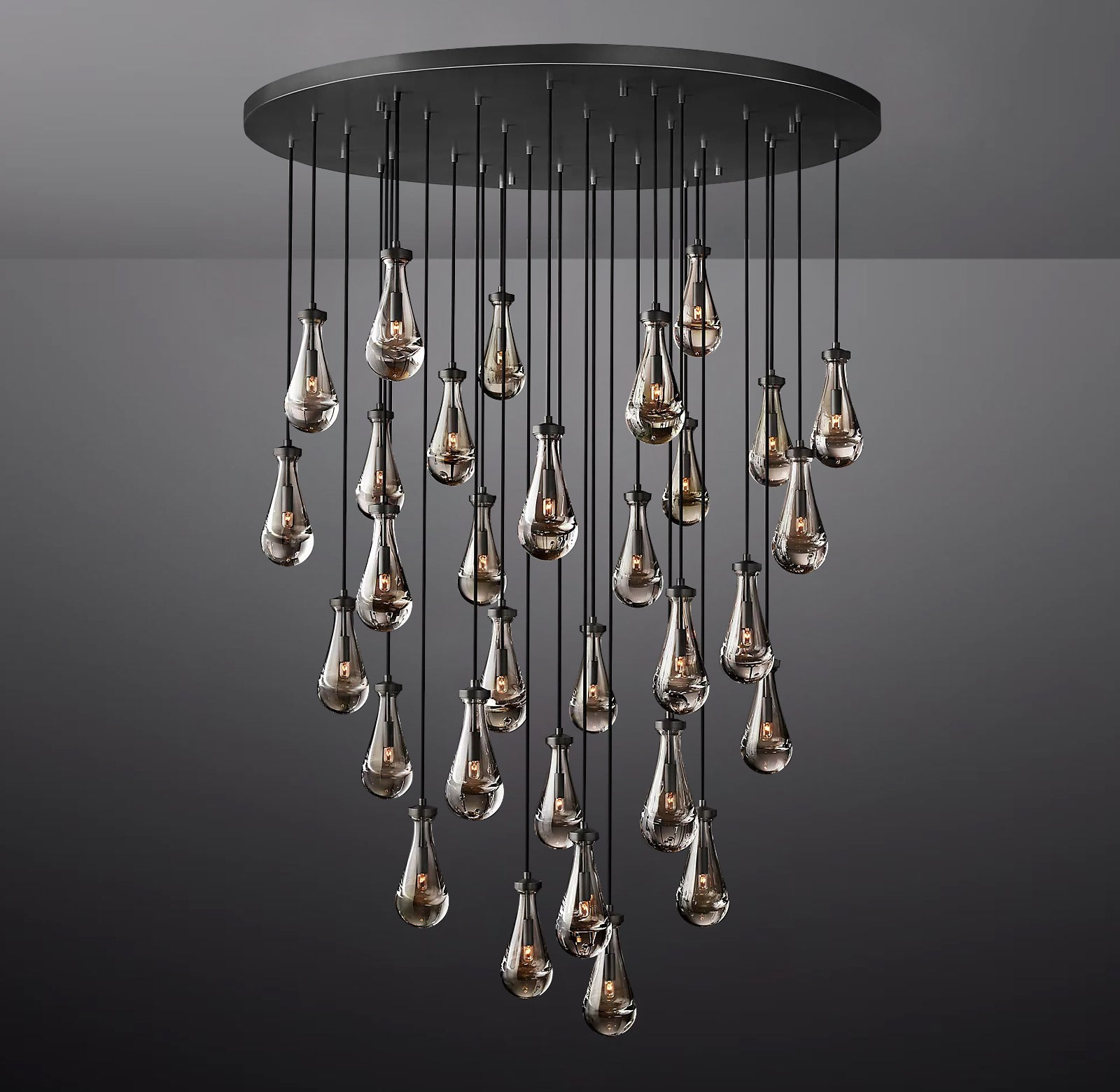 Raindrop Round Chandelier 60″, 31 Lights