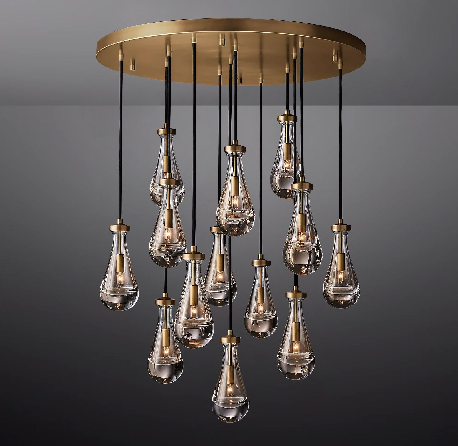 Raindrop Round Chandelier 36",13 Lights