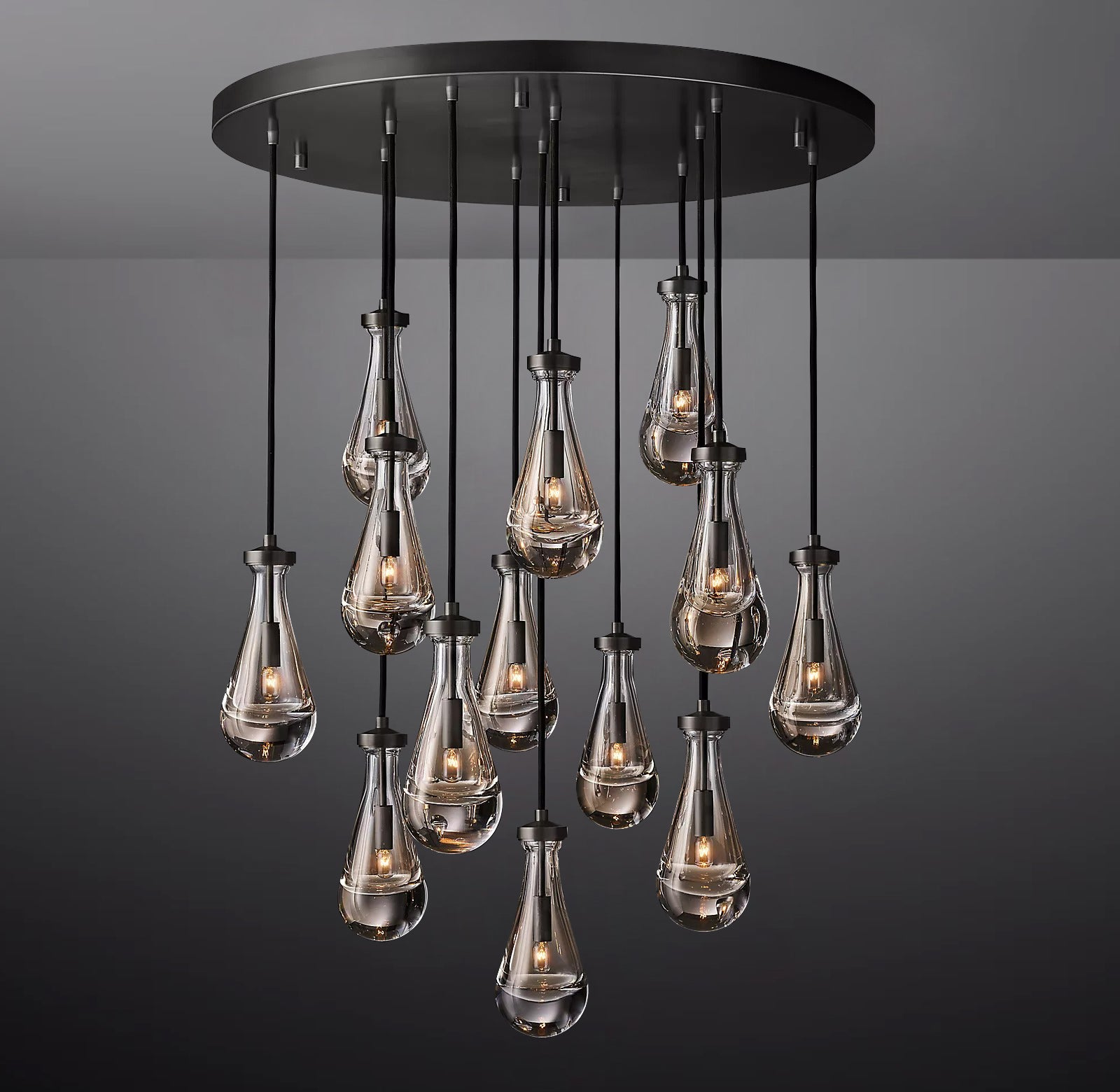 Raindrop Round Chandelier 36",13 Lights