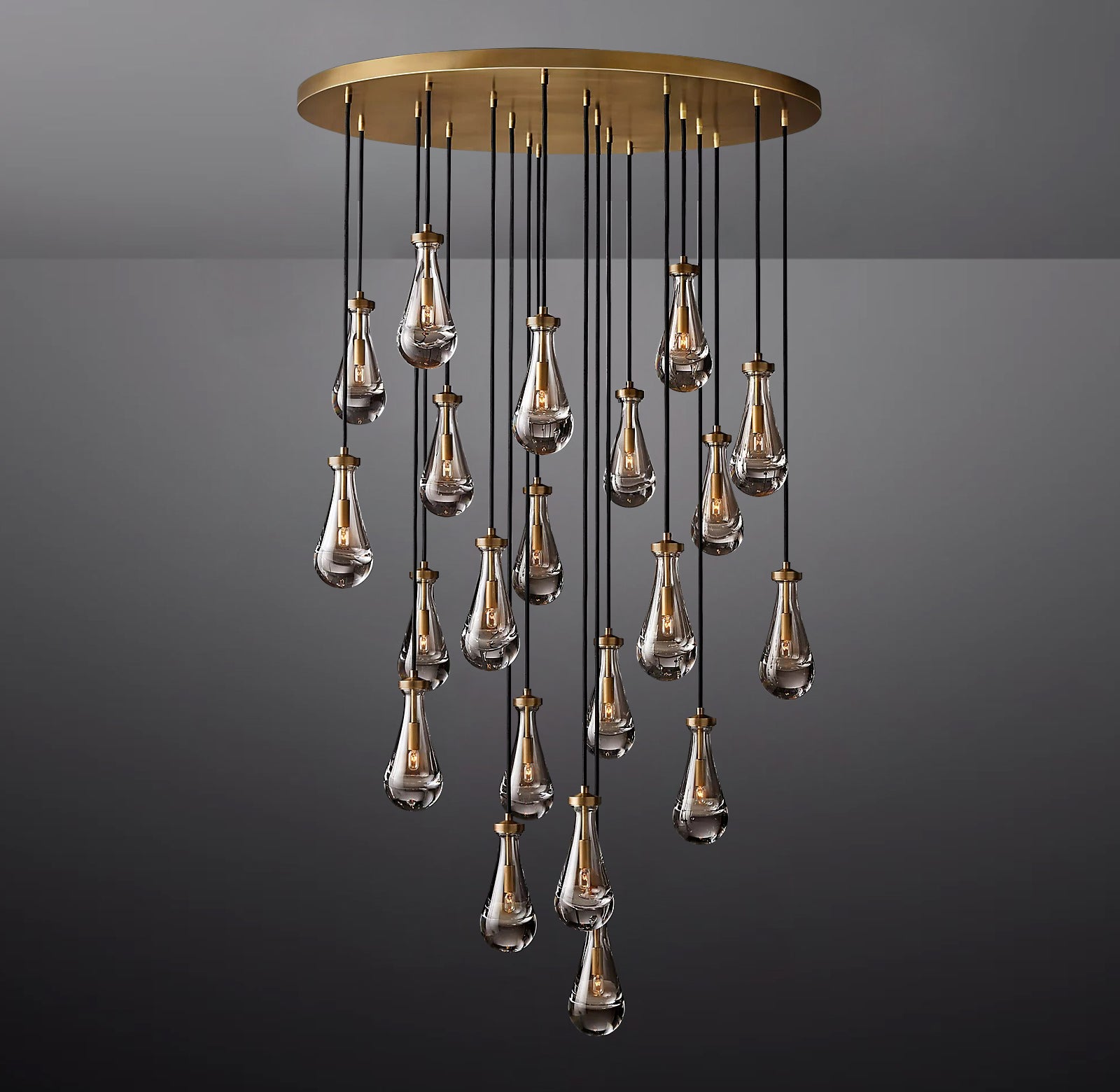 Raindrop Round Chandelier 47″,21 Lights