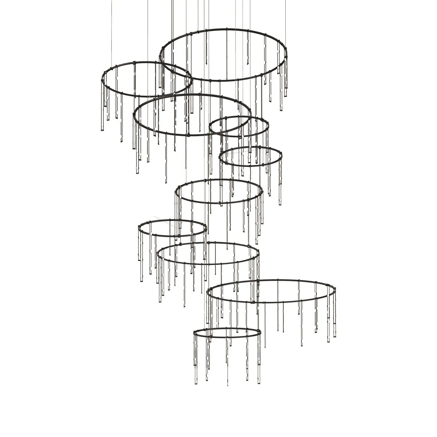 Modern Art Design Multi-layers Rings Vertical LED Chandelier