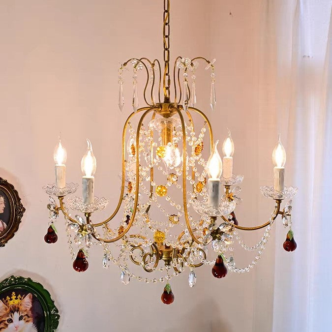 Majestic Splendor: Ornate French Antique Crystal Ceiling Chandelier