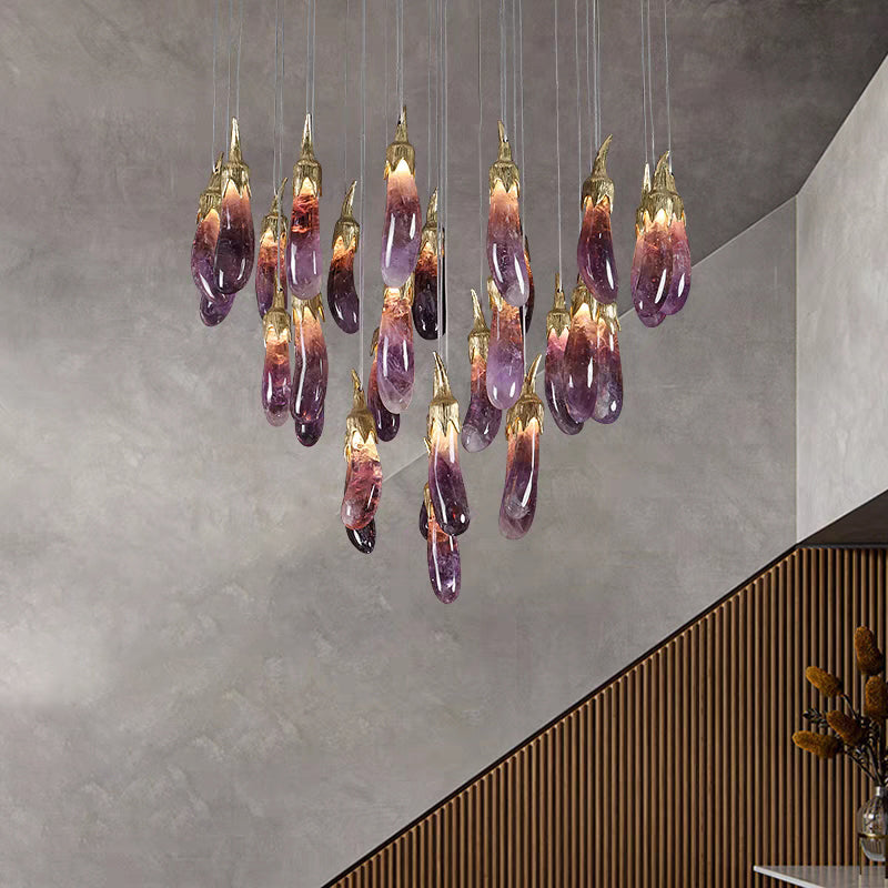 Fashionable and Beautiful Eggplant-shaped Crystal Chandelier
