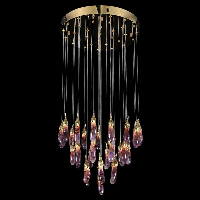 Fashionable and Beautiful Eggplant-shaped Crystal Chandelier