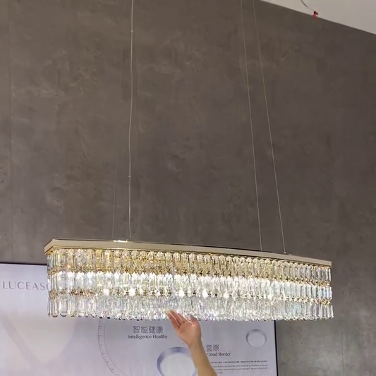 Luxury Rectangle Crystal Chandelier for Dining Room/Kitchen Island